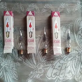03661 ABCO Nos Flicker Flame Tip Standard Base Bulbs