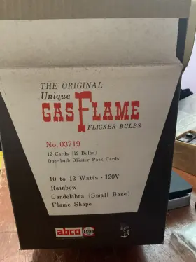03719 ABCO Box Gas Flame Flicker Bulb Rainbow