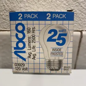 03929 ABCO Light Bulbs Nos Inside Frosted