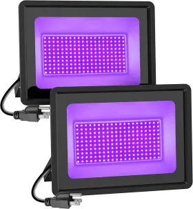 Acenz 747193415791 Black Lights 2 Pack 300w Led Blacklight Flood Light Outdoor With Plug Ip66 Wa