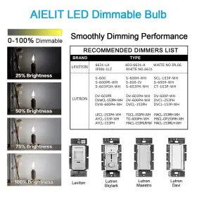190025839591 AIELIT Led Candle Light Bulb Dimmable Chandelier #3