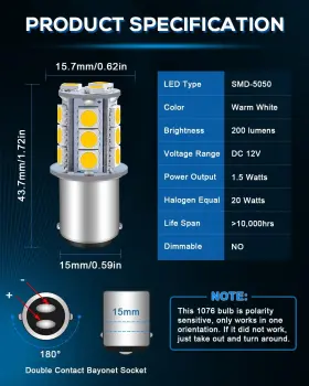 798825598719 ALOPEE Led Bulb Rv Volt Light #2
