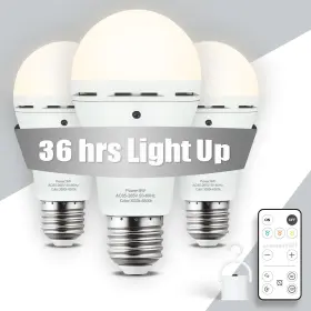 3000-6500K ALUOCYI Pack Rechargeable Light Bulbs Remote