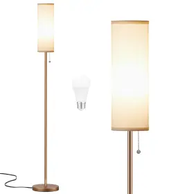 B0DT99TMCC AMBIMALL Floor Lamp Bulb Linen Shade Light