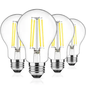 Asomst As-da19-6w5000k-4p Dimmable A19 Led Filament Bulb 60w 4 Count Pack Of 1 Daylight White