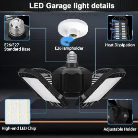 1LEDGARAGELIGHT1PK1 AUDLES Led Garage Light Ceiling #2