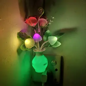B09TGMVR7X AUSAYE Sensor Night Light Plug Flower Energy Lamp