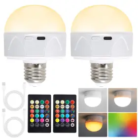 2409B-2 AUXRAM Pack Rechargeable Led Light Bulb Remote