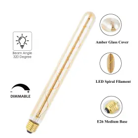 757377450753 BEONLLAY Tubular Light Bulb Base Amber #3