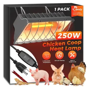 B0FMXTW9XK BESLY Waterproof Heat Lamp Brooder Chicken Coop