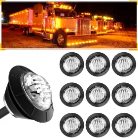 768484475492 BJZ Led Trailer Marker Lights Amber Round