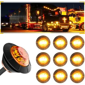 BJZXA10P BJZ Led Trailer Marker Lights Amber Round