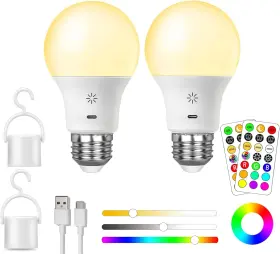 2PACK-65714605 BOBOPAI Led Rechargeable Light Bulbs Remote