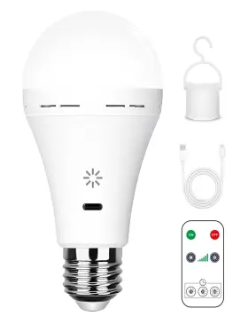644037258811 BOBOPAI Usb Rechargeable Light Bulb Remote Ligh