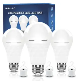 YJQP1 BORCCDIT Rechargeable Light Bulbs Emergency Power