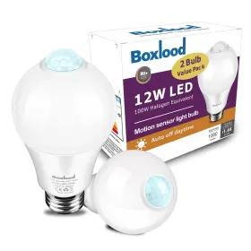 BXBL-A19S-6000K BOXLOOD Motion Sensor Light Bulbs Movement
