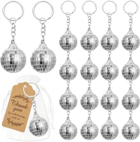 SHXMGF1000001 MIRROR Banballon Disco Ball Keychain Organza