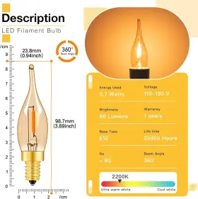 711181714555 BRANDED01 Led Candelabra Bulbs Night Lights #2