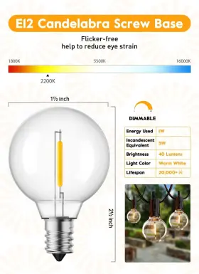 G40-BULBS-NEW BRIGHTOWN Led Light Pack Globe Bulb #2