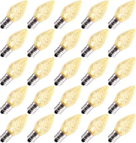 C7-LED-25PC-WW BRIGHTOWN Pack Christmas Light Bulb