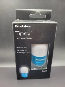 842426 BROOKSTONE Tipsy Led Tap Light Aqua Bright