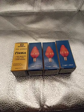 15F10A BULBRITE Fiesta Chandelier Bulb Candelabra Base Amber