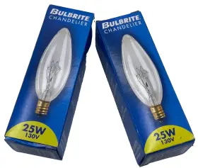 25CTC-32-3 BULBRITE Torpedo Chandelier Bulb Lamp Light Crdb