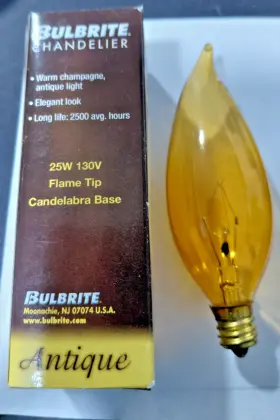 40CTC BULBRITE Amber Flame Tip Candelabra Bulb