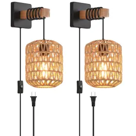 B0FDL97K2F CAFULAM Wall Sconces Fixtures Plug Cord Set Vintag