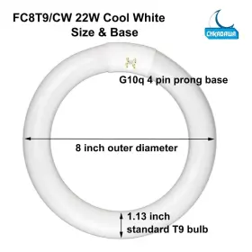 FC8T9 CHKADAWA Cw Fluorescent Light Bulb Round Circline