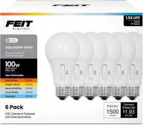 OM100-5CCT-15KLED-6 LED Light Bulb Equiv Dimmable Selectable