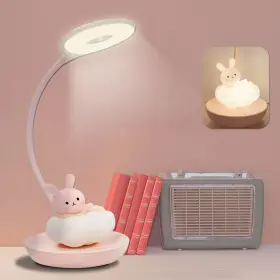 B0924BS4KQ COMPRAFUN Pink Rabbit Kids Desk Lamp Dimmable Led