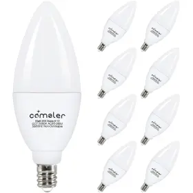 Comzler Czc37sm50k8p E12 Led Candelabra Bulb 60 Watt Equivalent Ceiling Fan Light Bulbs Daylight 5000
