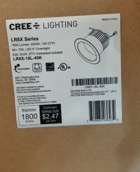 LR6X-18L-40K CREE Dimmable Led Downlight Energy Star #2