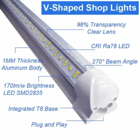 144W CRESTECH Led Tube Light Bulbs Strip Linkable #3