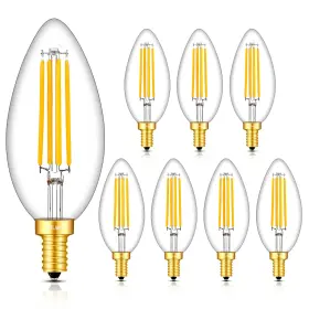 Crlight D/e12b17-6w/27-8d Dimmable Led Candelabra Bulbs 6w 700lm 70w Equivalent E12 Base Light Bu