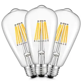 Crlight E26st646w32-3d 6w Led Edison Bulb 3200k Soft White 70w Equivalent 700 Lm Dimmable E26 Vintage E