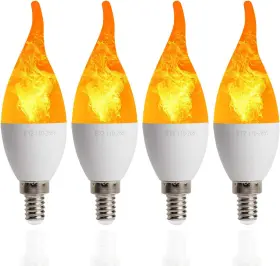 F-E12-2W18-4L CRLIGHT Pack Led Fire Flicker Flame Candelabra
