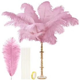 B0BG23LBR9 CROWN GUIDE Ostrich Feathers Vase Centerpieces