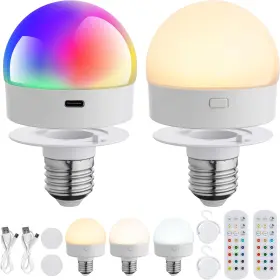 313027284224 CYBAALUXZUS Usb Rechargeable Light Remote Bulb