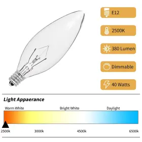 653555022593 CYLYT Candle Light Bulbs Dimmable Chand #3