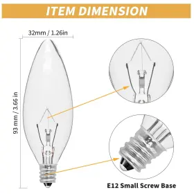 653555022661 CYLYT Candle Light Bulbs Dimmable Chand #2