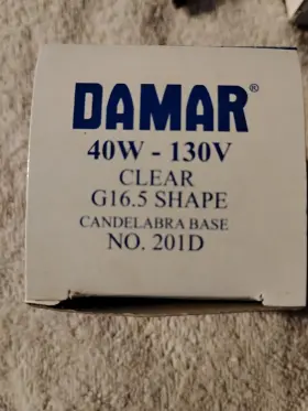 201D DAMAR Candelabra Base