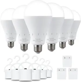 6000K DEBAOBULB Pack Rechargeable Emergency Light Bulbs Led