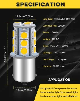445031218254 DEFANSY Led Bulb Rv Light Interior #2