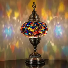 B07S3K4DC4 DEMMEX Battery Turkish Moroccan Mosaic Table Lamp