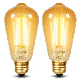 US-EB-E26-ST64-AG-6W-WW-2P DICUNO Edison Bulbs Amber