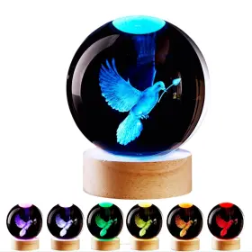 B0BRJG8R3P DIGFPWT Pigeon Crystal Ball Lamp Night Light Led