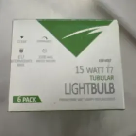Diodesy 15t4/cl/10pk 6 Pack Tubular Light Bulbs T7 Clear Dimmable Tube Bulb 15watt E17 130v