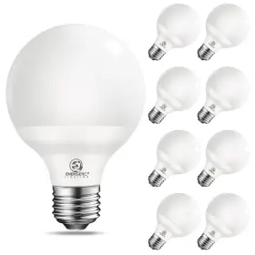 E Energetic Lighting 822985546362 Vanity Globe Light Bulbs G25 Led For Indoor Bathroom Mirror Living Area 4000